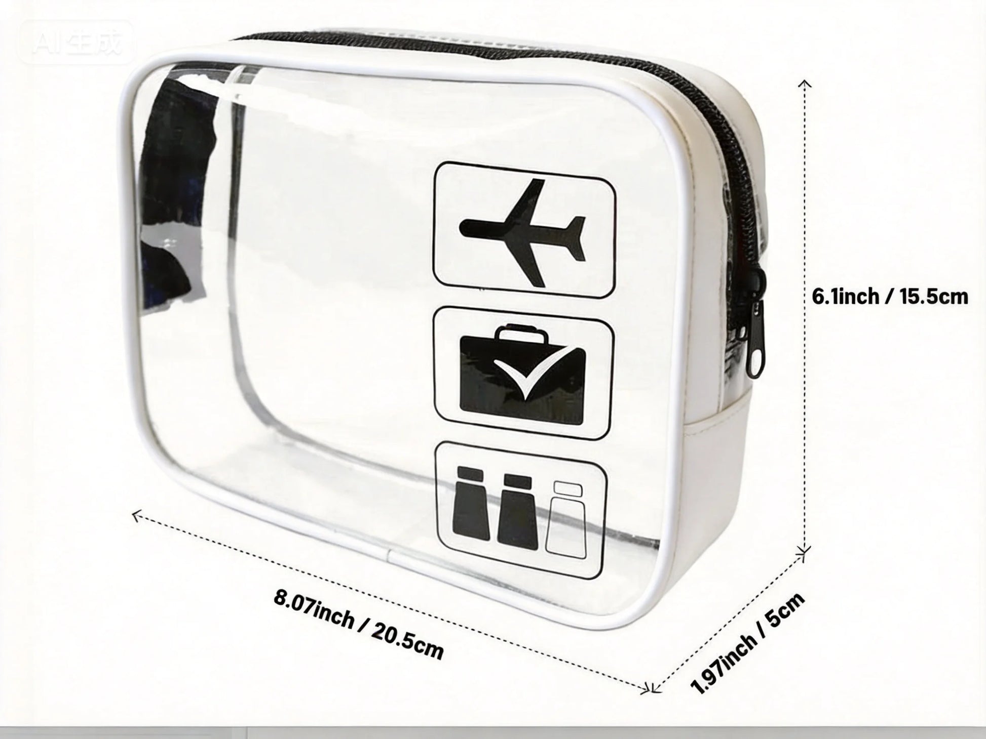 Backper Antlia Clear TSA Toiletry Bag — White