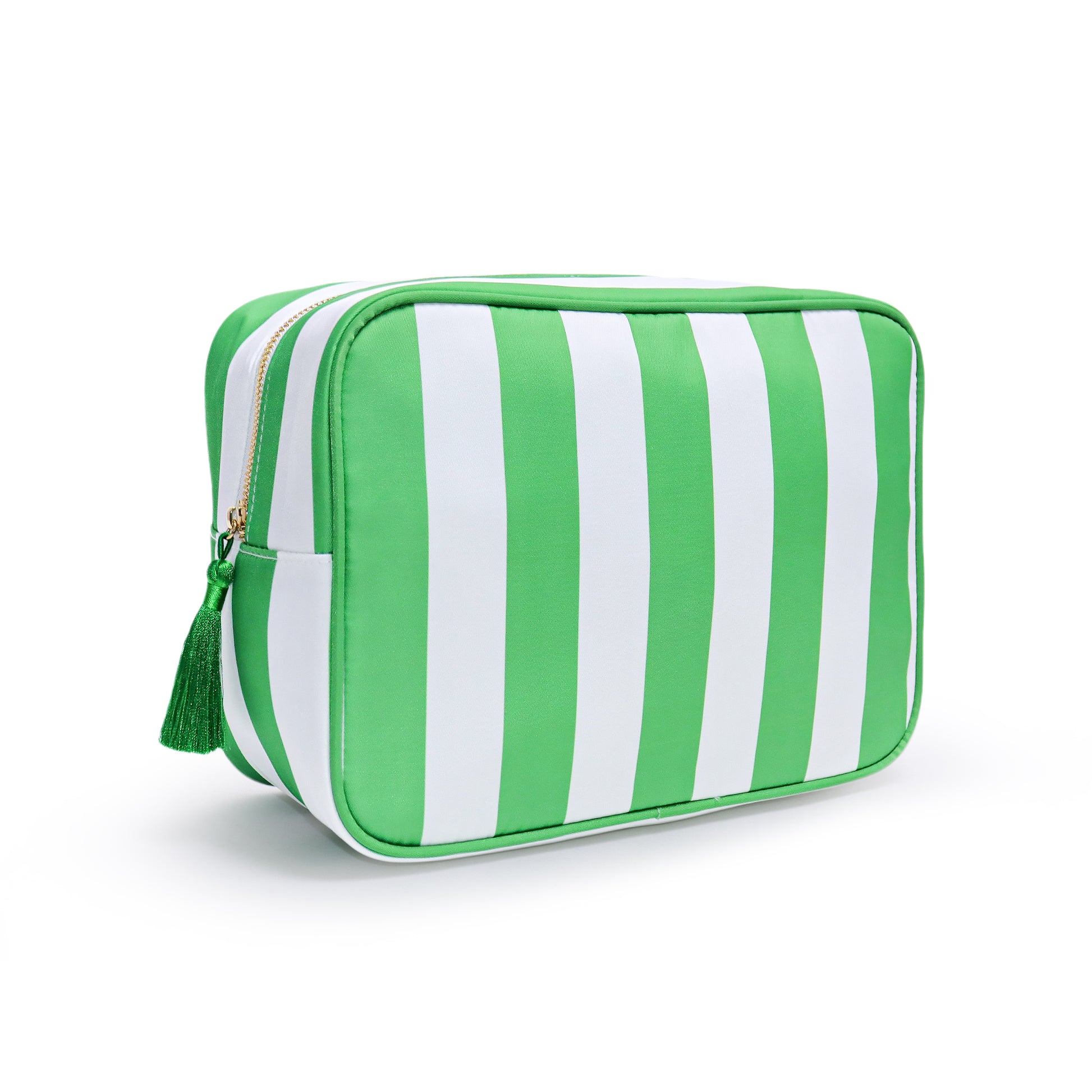 Backper Alcyone XL Striped Mahjong & Cosmetic Pouch — Green