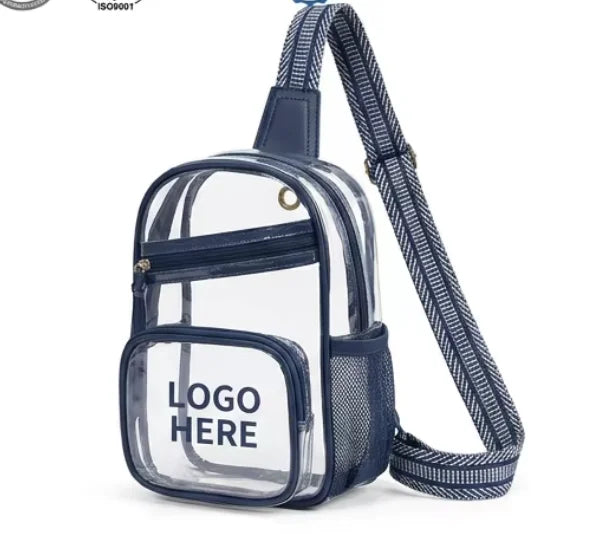 Backper Dorado Clear PVC Chest Bag — Deep Blue