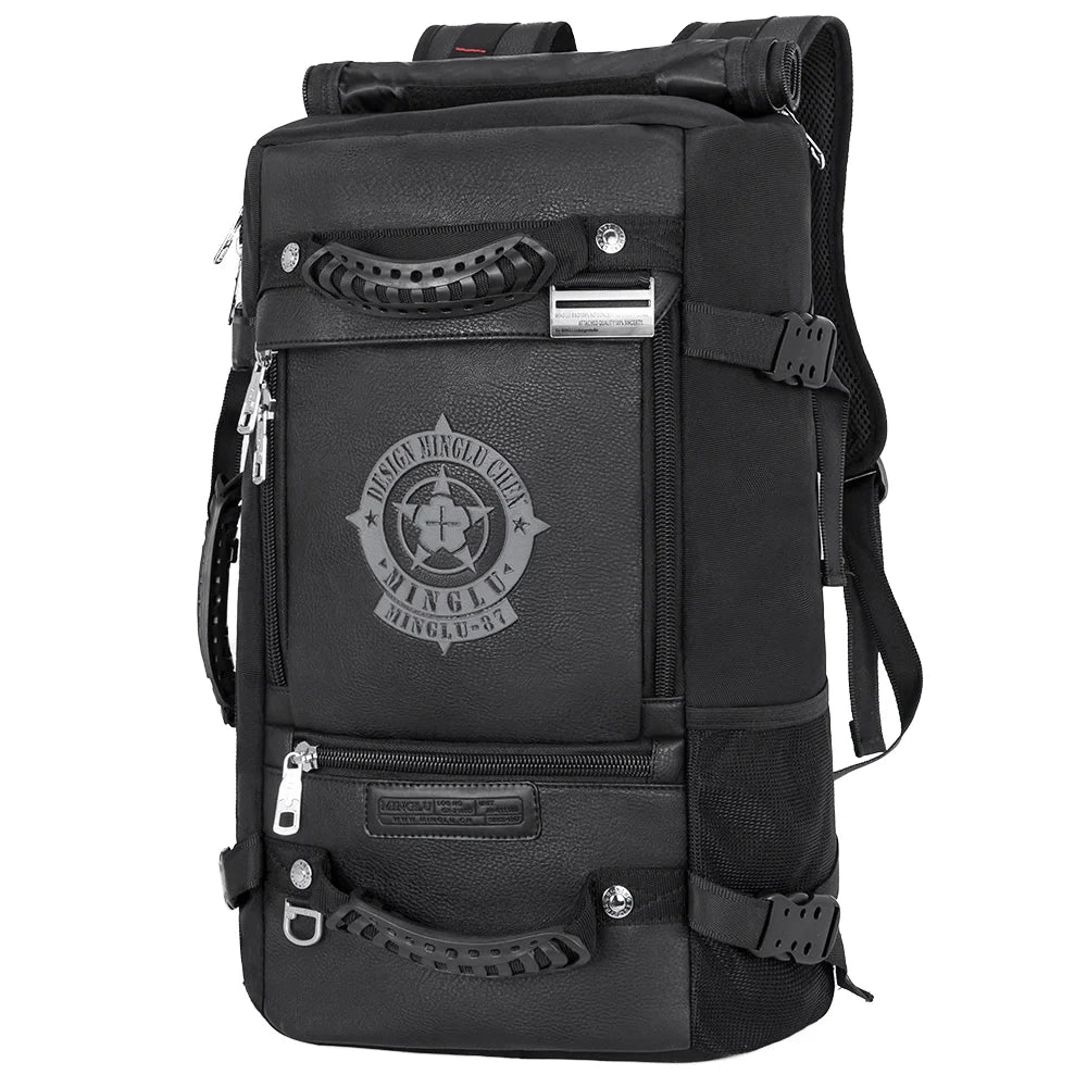 Mingao 201 USB Waterproof PU Travel Laptop Backpack - main