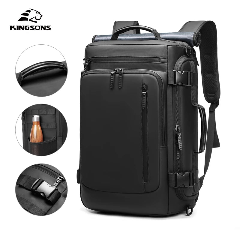 Kingsons men's USB charging travel backpack — lifestyle shot