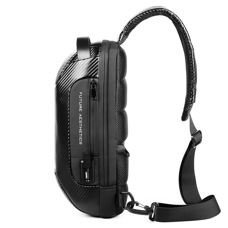 Mingao 22085-P Carbon Fiber Waterproof Crossbody Sling Bag