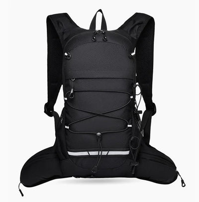 Cycling backpack back panel and straps