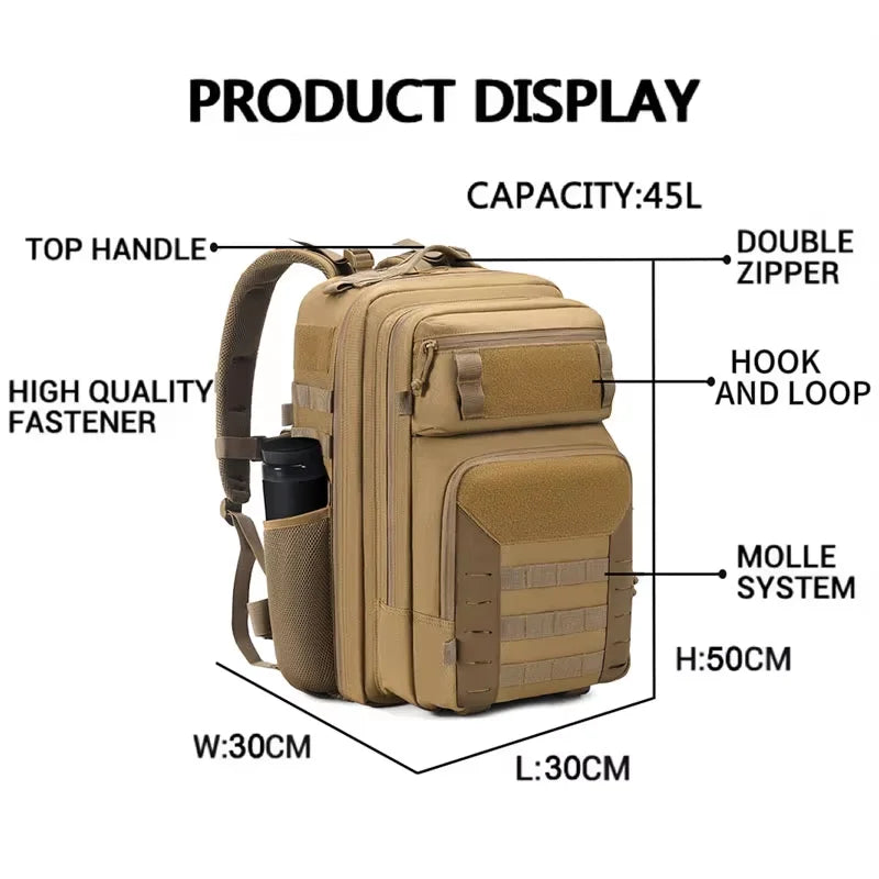 Hong BM-24M788 45L Waterproof MOLLE Tactical Backpack - detail 4