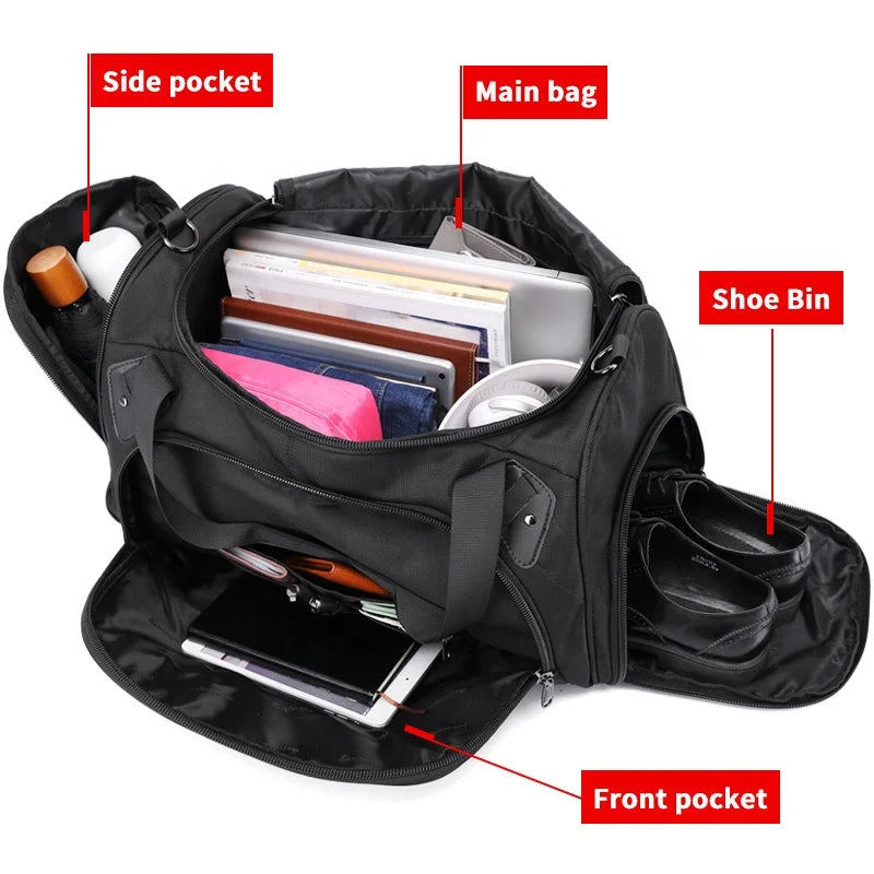 Mingao 202-2 Waterproof Sports Travel Duffle Bag with Shoe Compartment