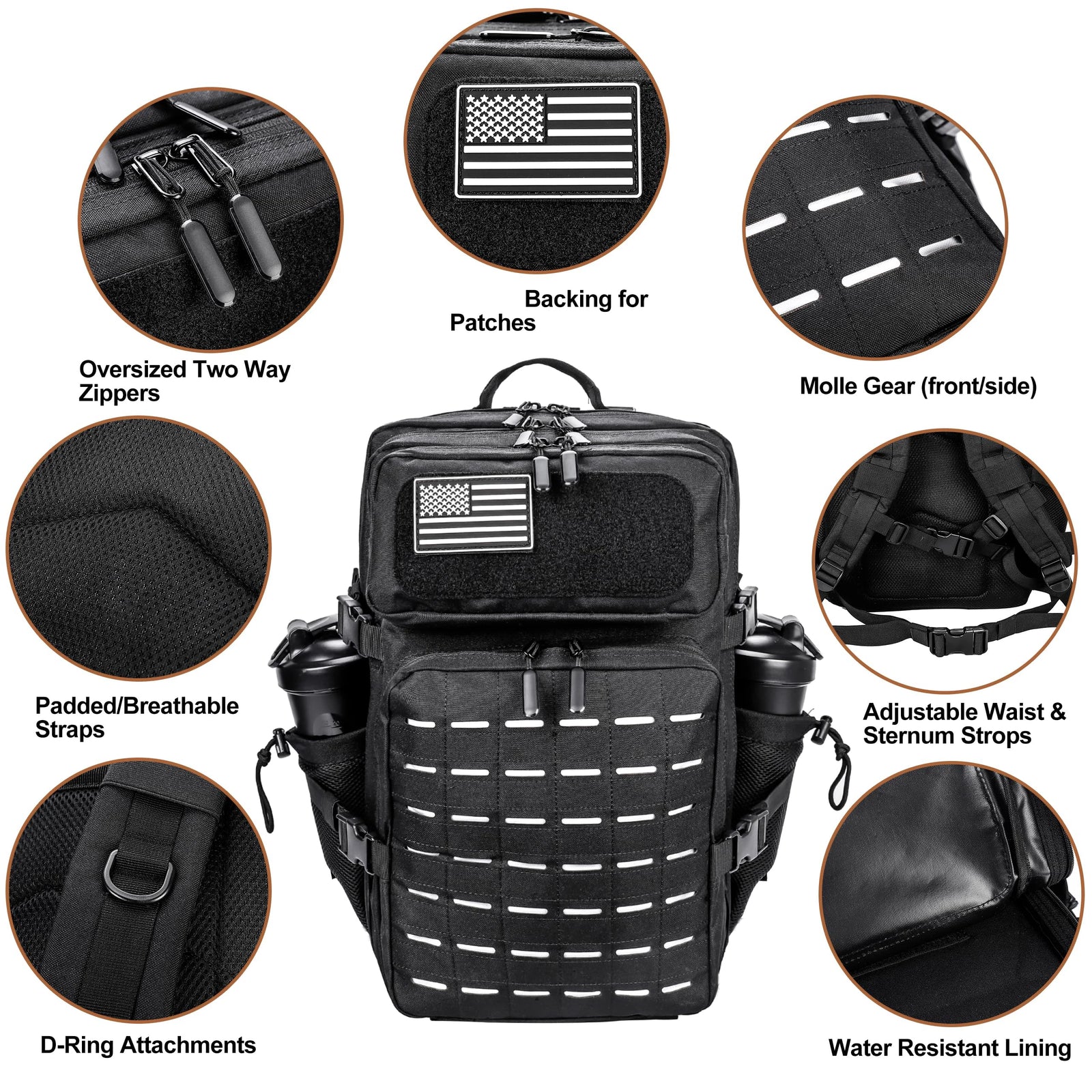 Hong BM-24M674 45L Waterproof MOLLE Tactical Backpack - detail 5
