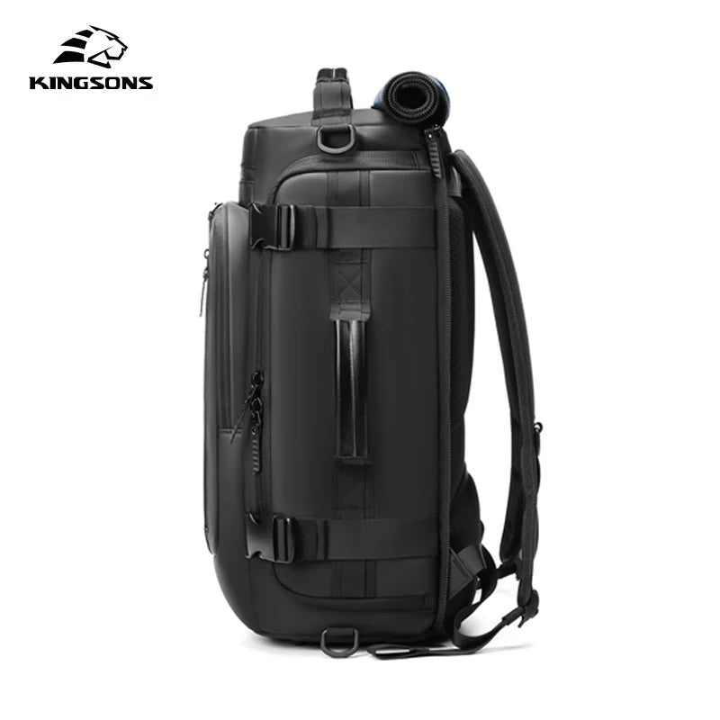 Kingsons men's USB charging travel backpack — interior compartment