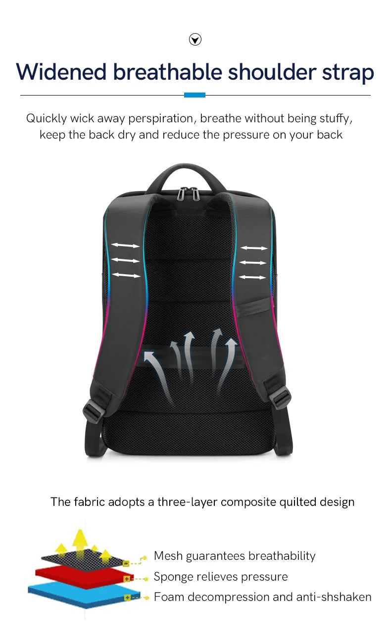Kingsons K9895W New Waterproof Laptop Backpack with USB — Large Capacity Daily Business Bag