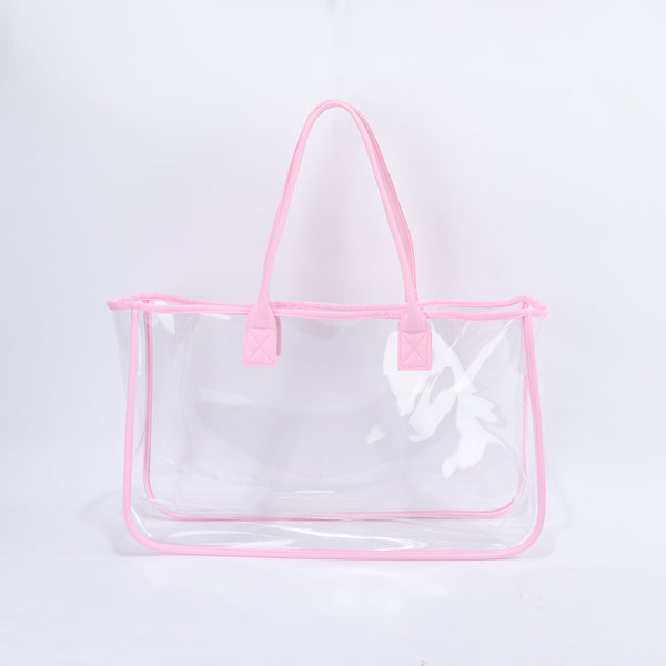 Backper Cetus Clear PVC Beach & Shopping Tote — Baby Pink