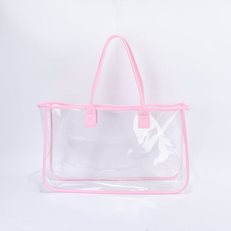 Backper Cetus Clear PVC Beach & Shopping Tote — Baby Pink