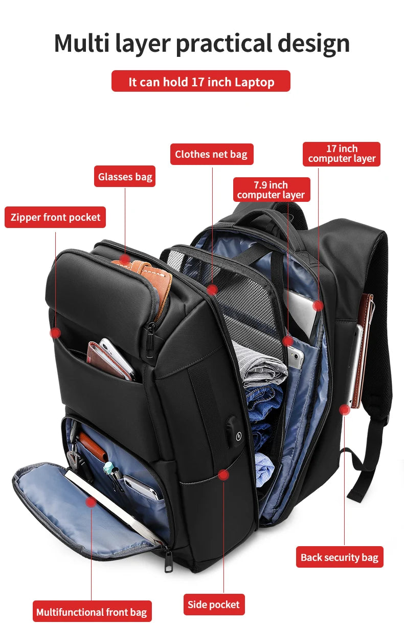 Mingao 8019 15.6" Anti-Theft USB Business Laptop Backpack - detail 3