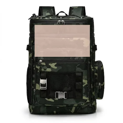 Keman KMA675-1 30L Camo Camping Cooler Backpack - Lifestyle View