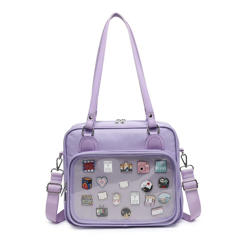 Backper Virgo Ita Badge Display Shoulder Bag — Purple