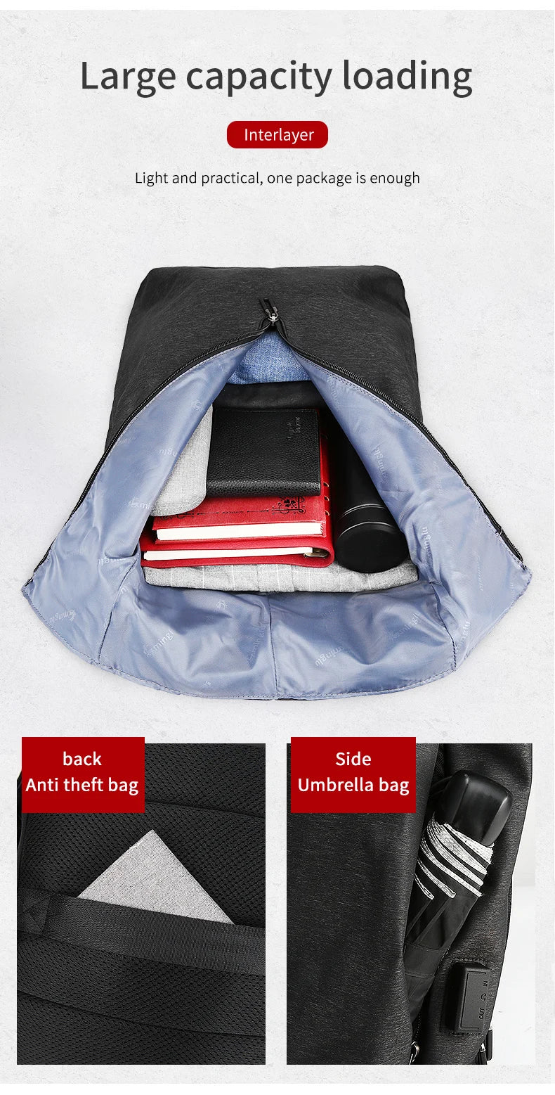 Mingao 1810-L USB Anti-Theft School Laptop Backpack - detail 3