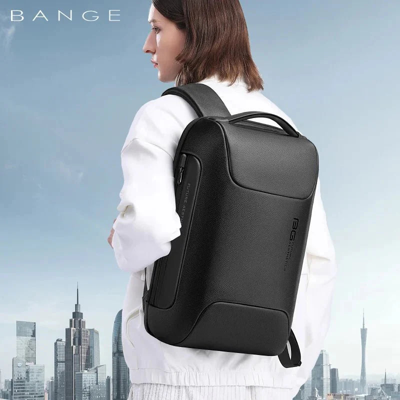 Backper Cipher Anti-Theft PU Leather Backpack — interior compartment