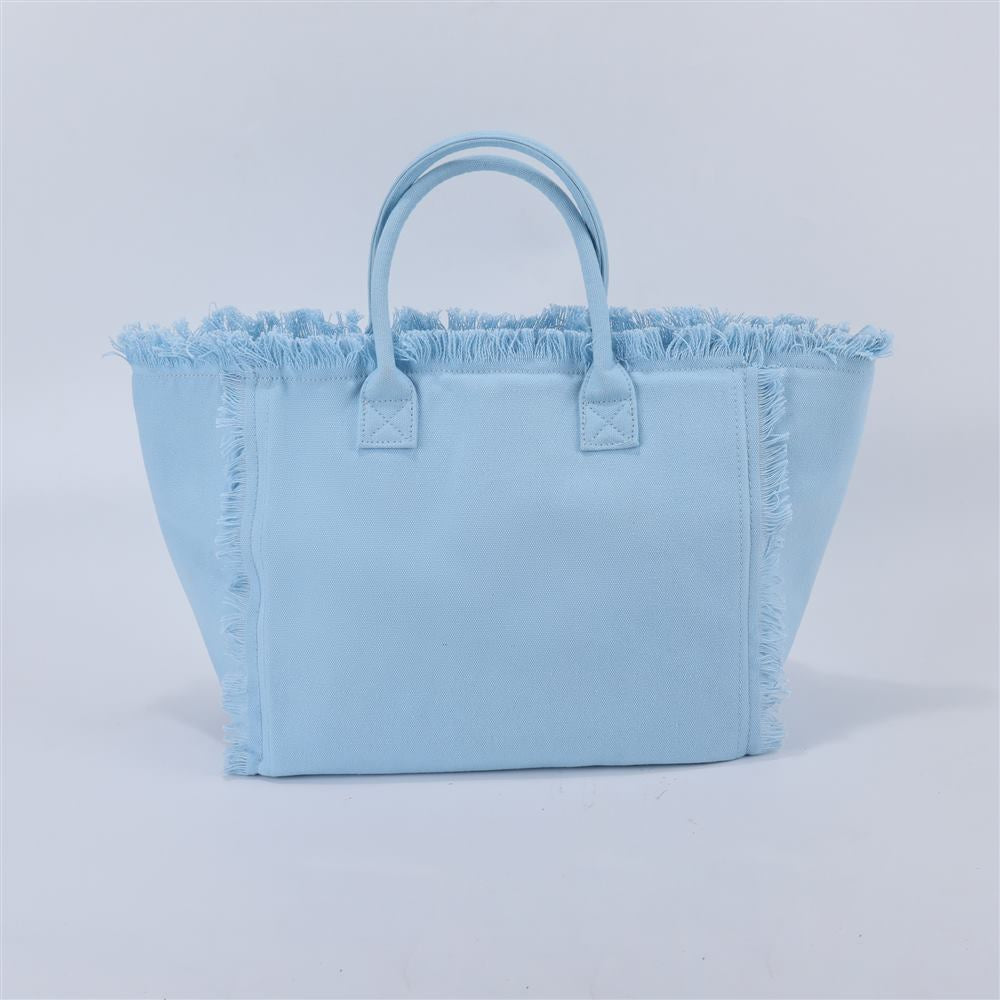 Backper Orion Fringe Canvas Beach Weekender — Blue