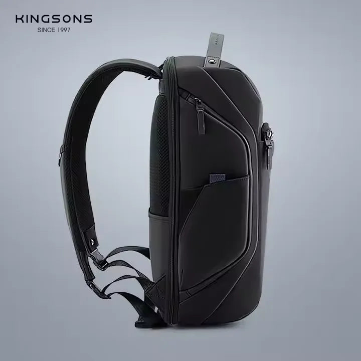 Kingsons men's USB charging travel backpack — interior compartment
