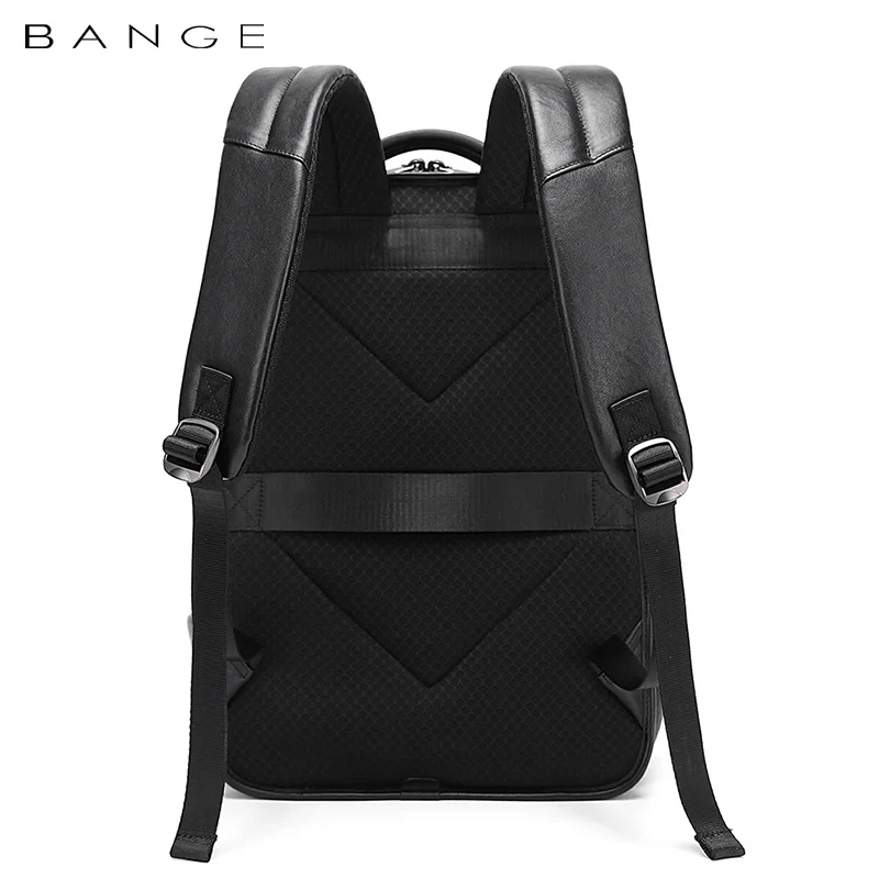 Backper Vortex Laptop PU Leather Camera Backpack — back panel