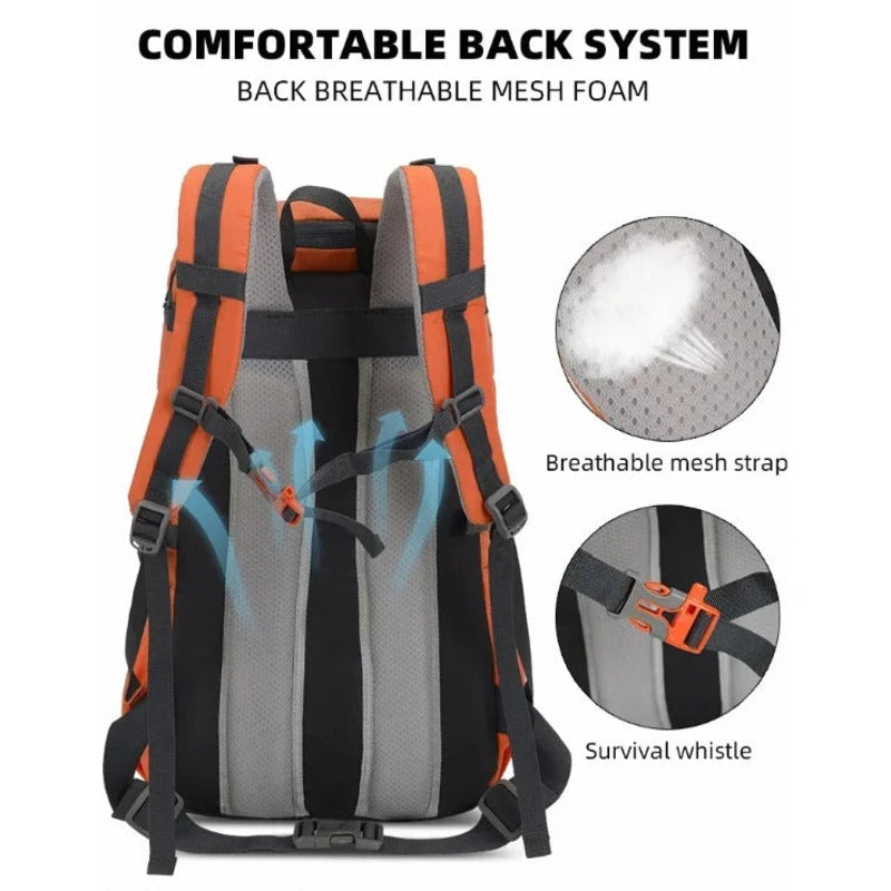 Outdoor sports backpack side profile