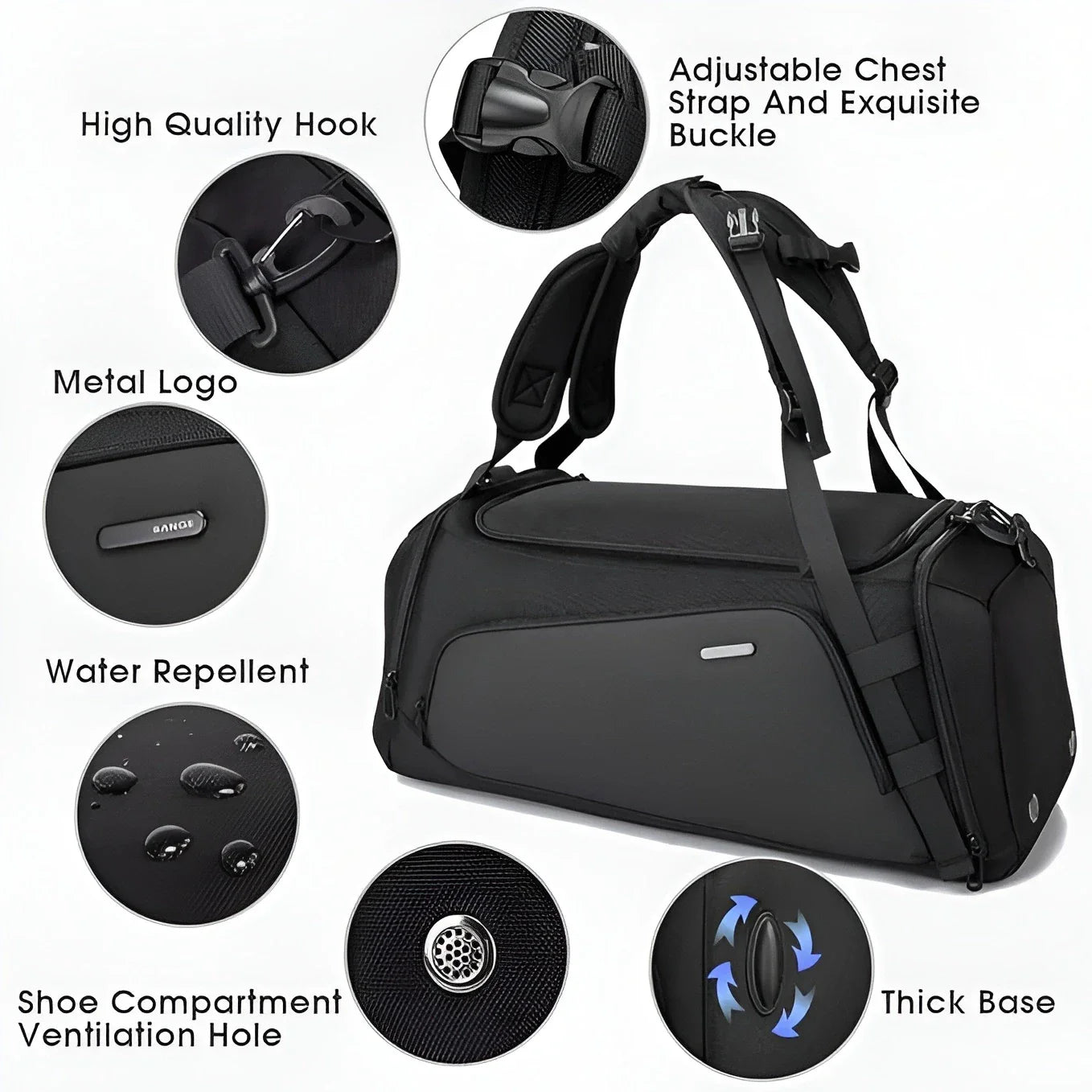 Backper Catalyst Waterproof Polyester Sling Bag — size reference