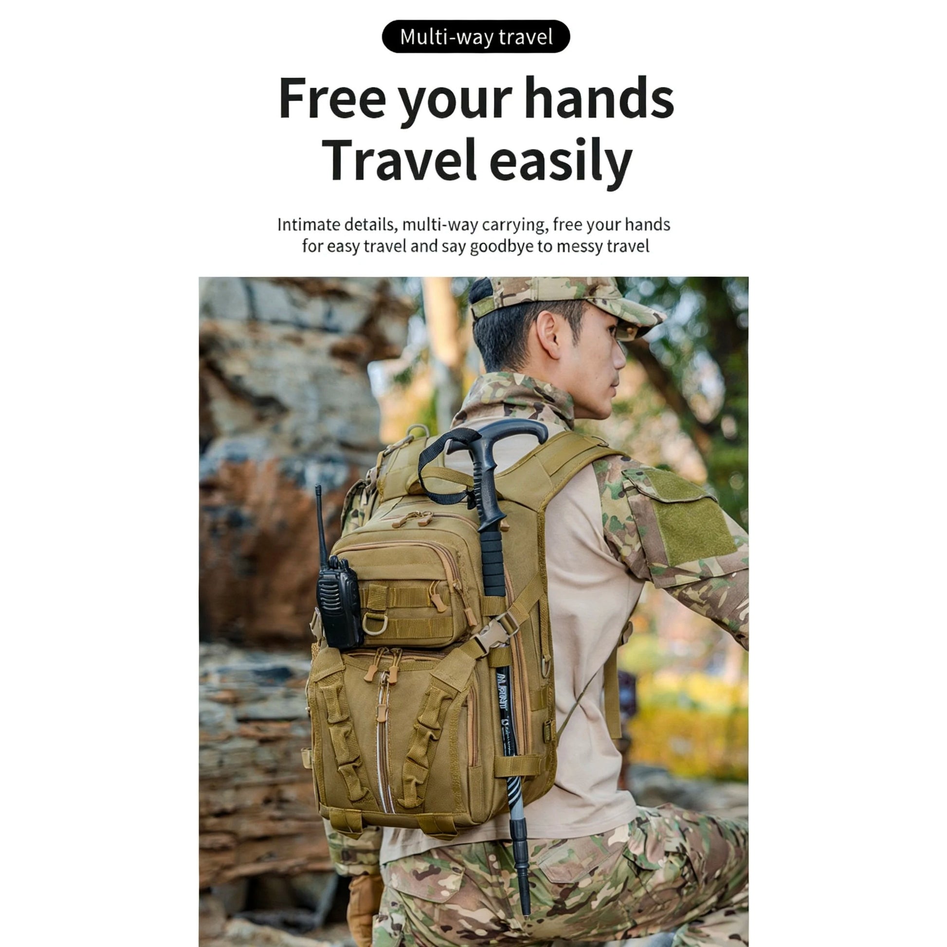 Tactical mountaineering backpack color options