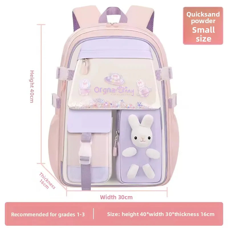 Keman KM-K001 Cartoon Girls School Backpack - pink small size