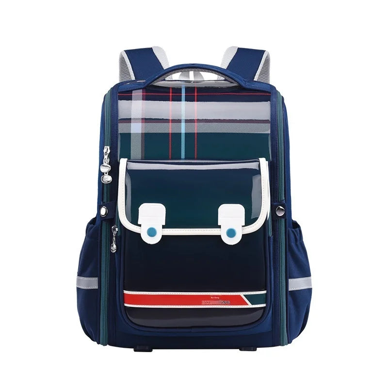 Keman KM-K037 Plaid Kids Waterproof School Backpack 5
