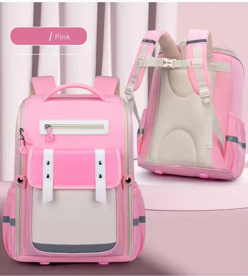 Keman KM-K039 Letter-Print Kids Lightweight School Backpack - Pink small