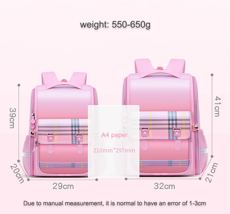 Keman KM-K041 Plaid Kids Waterproof School Backpack 2