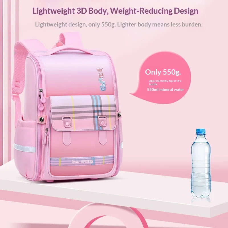 Keman KM-K041 Plaid Kids Waterproof School Backpack 5