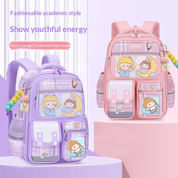 Keman KM-K049 Plaid Girls School Backpack 1