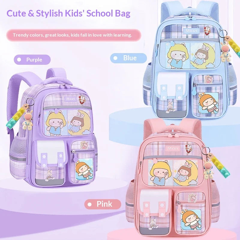 Keman KM-K049 Plaid Girls School Backpack 2