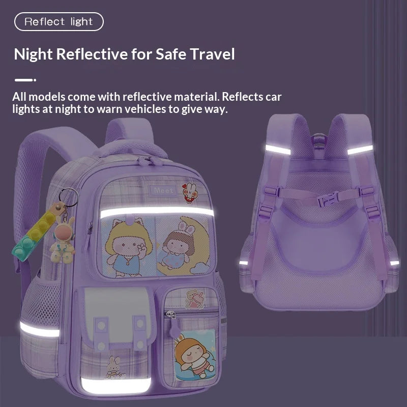 Keman KM-K049 Plaid Girls School Backpack 3