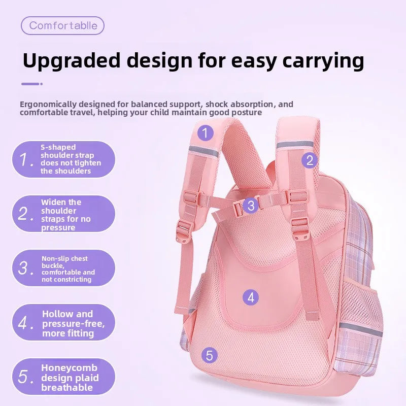 Keman KM-K049 Plaid Girls School Backpack 4