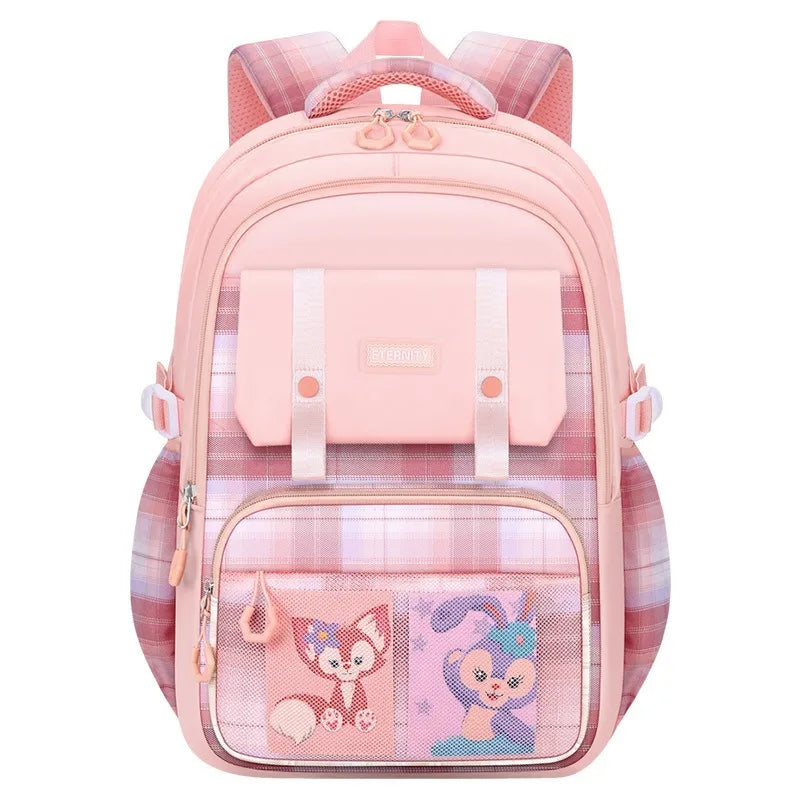 Keman KM-K066 Plaid Girls Lightweight School Backpack 5