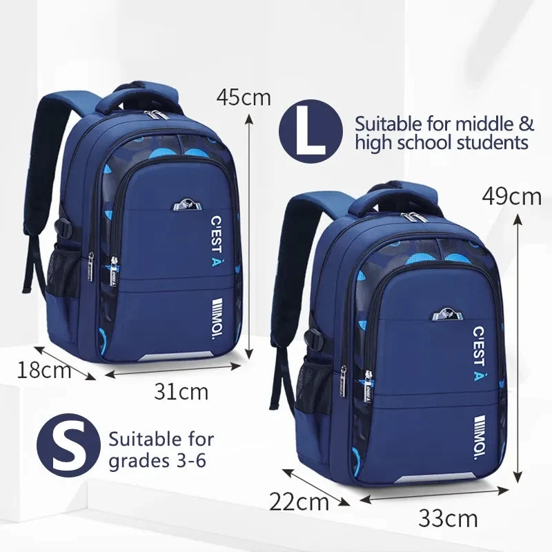 Keman KM-K073 Letter-Print Boys School Backpack 3
