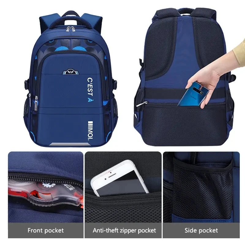 Keman KM-K073 Letter-Print Boys School Backpack 5