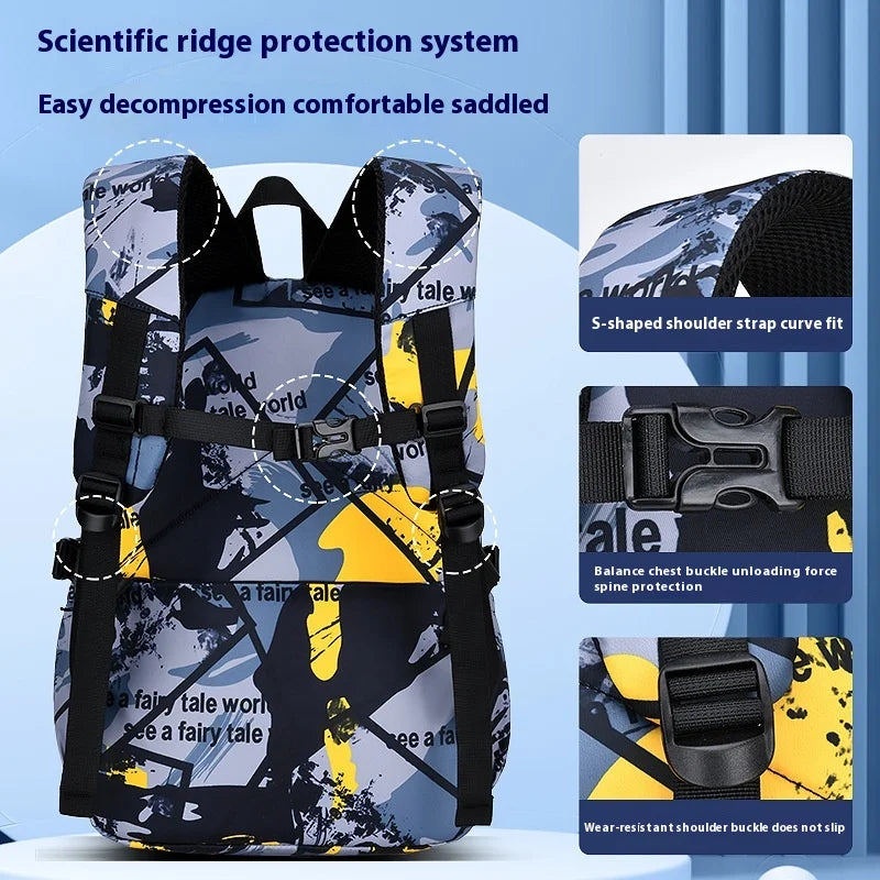 Keman KM-K078 Geometric Kids School Backpack 4
