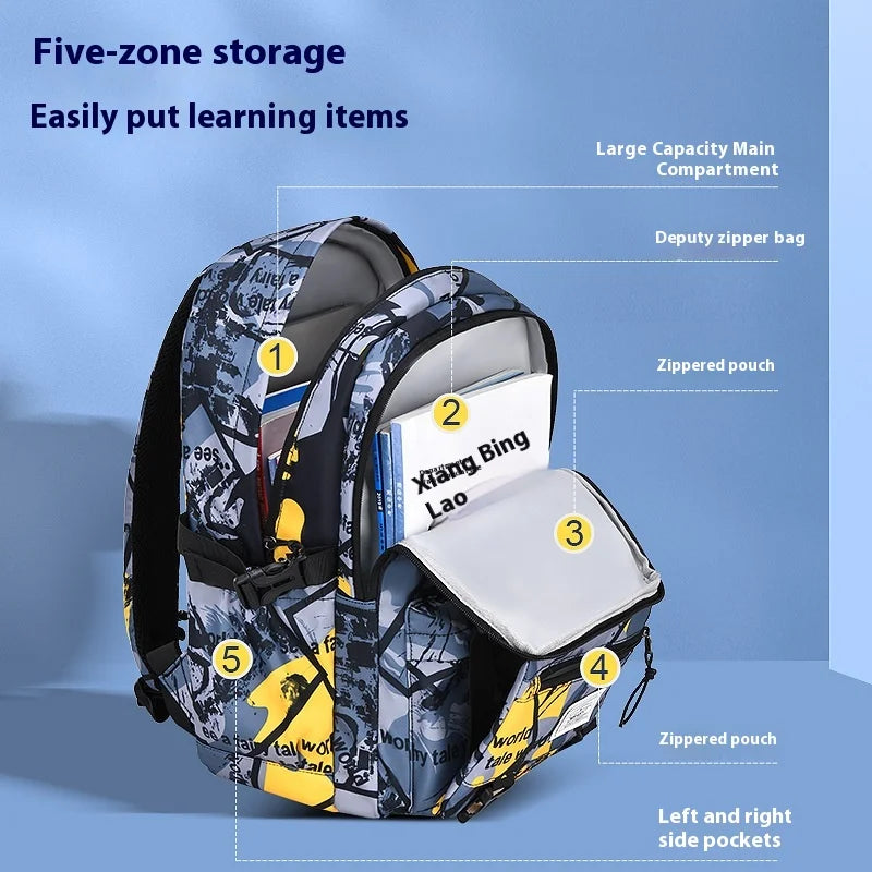 Keman KM-K078 Geometric Kids School Backpack 5
