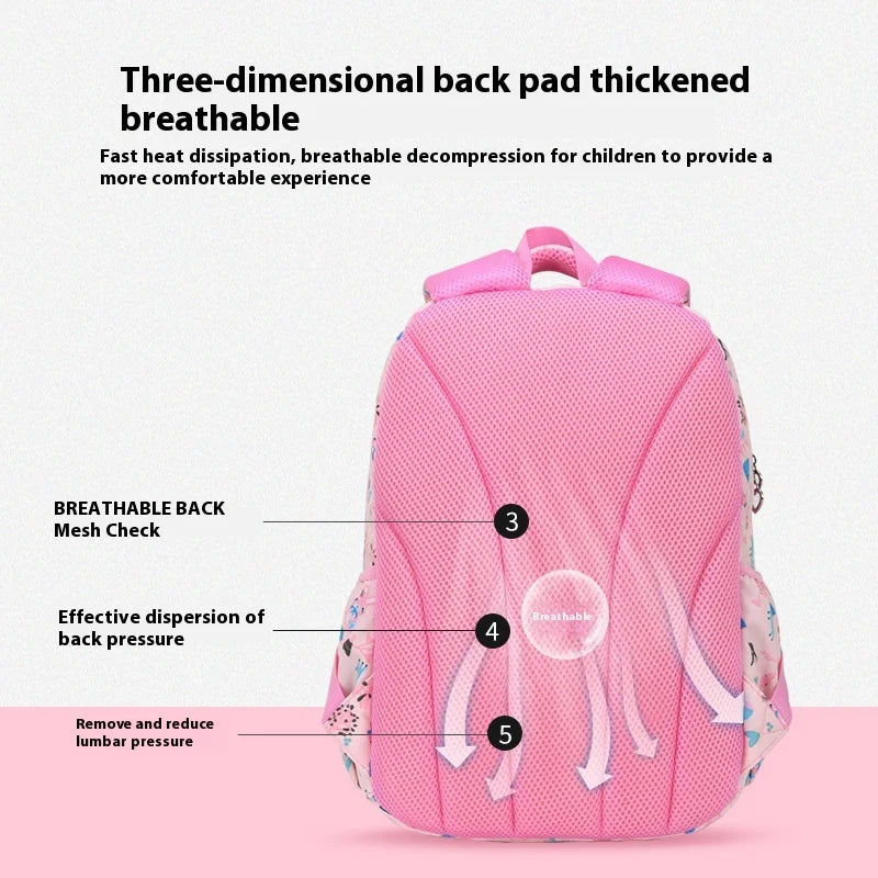 Keman KM-K095 Polka-Dot Girls School Backpack 3