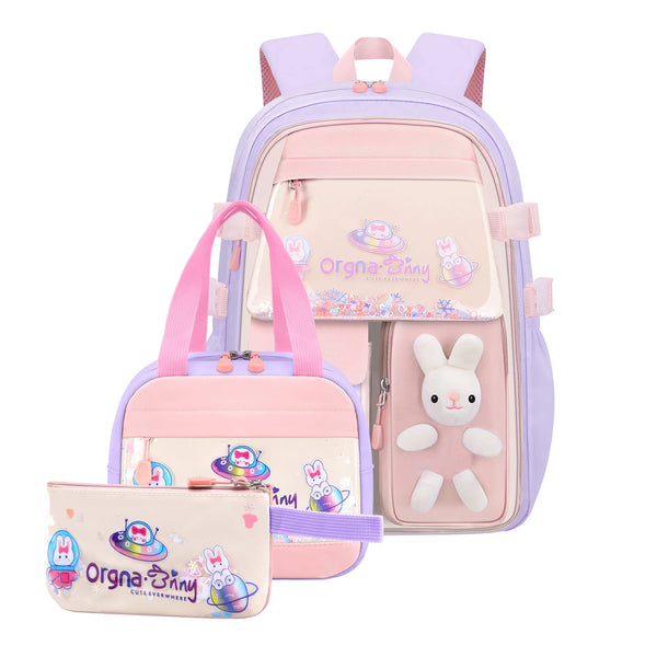 Keman KM-K120 Letter-Print Girls Waterproof School Backpack 1
