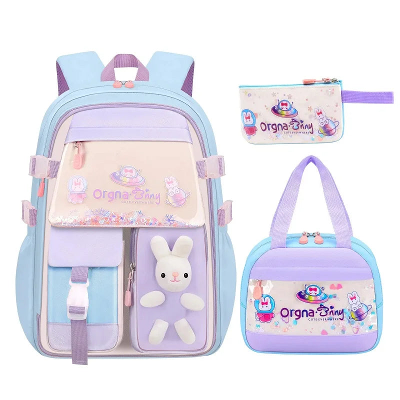 Keman KM-K120 Letter-Print Girls Waterproof School Backpack 2
