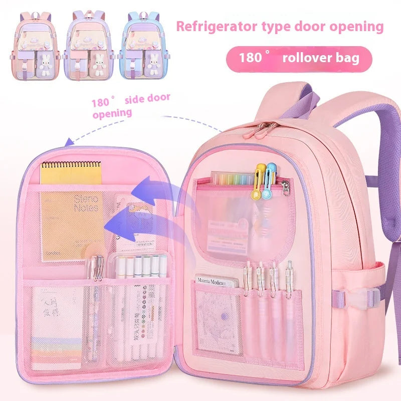 Keman KM-K120 Letter-Print Girls Waterproof School Backpack 3