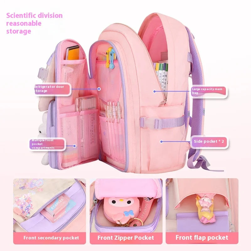 Keman KM-K120 Letter-Print Girls Waterproof School Backpack 4