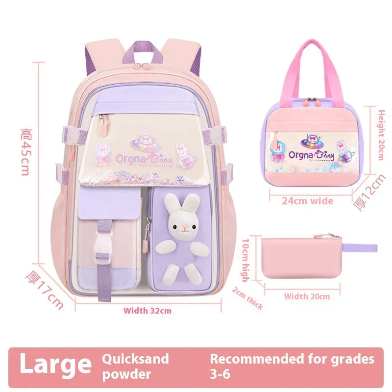 Keman KM-K120 Letter-Print Girls Waterproof School Backpack 6