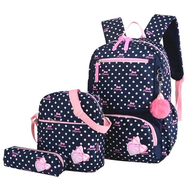 Keman KMA822 Polka-Dot Girls School Backpack 1