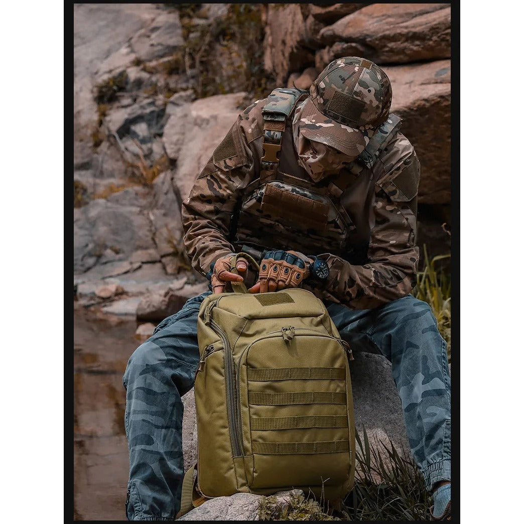Tactical assault backpack back panel and straps