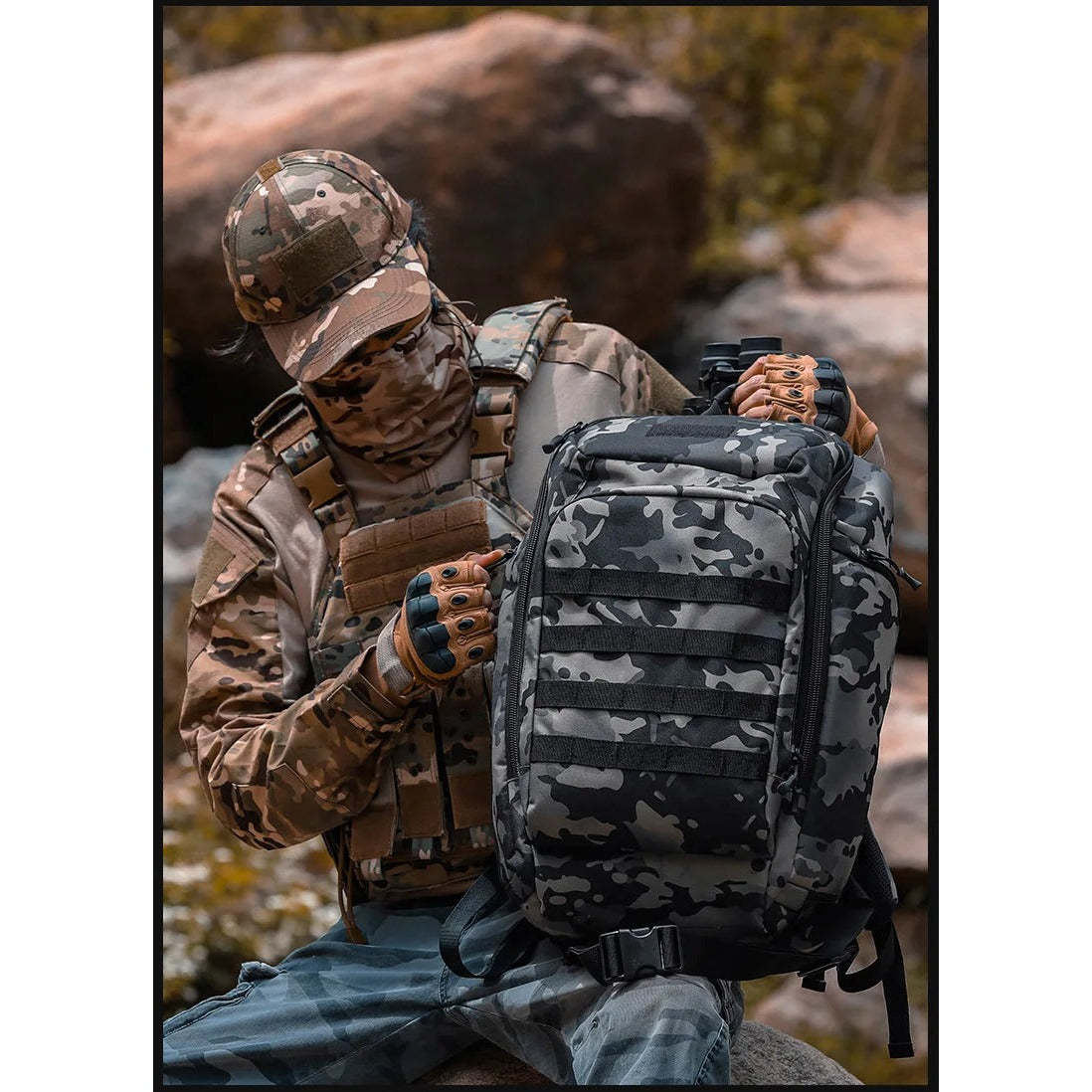 Tactical assault backpack color options